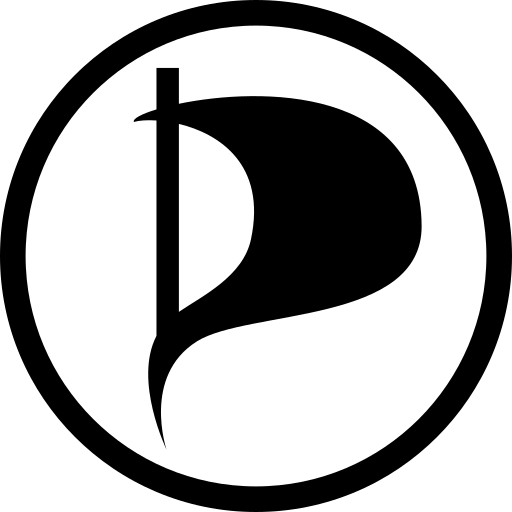 Piratenpartij Logo zwart-wit