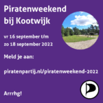 Piratenweekend Kootwijk, vrijdagmiddag 16 t/m zondag 18 september 2022